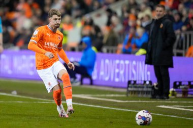 Blackpool 'dan James Husband # 3, 19 Ekim 202' de Bloomfield Road, Blackpool 'da Blackpool-Hull City maçında sahada top oynuyor.