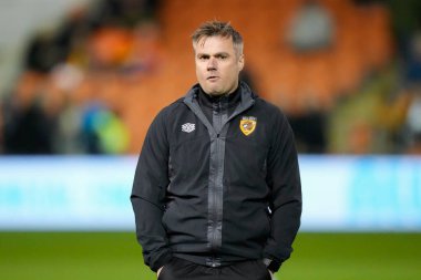 Robbie Stockade, 19 Ekim 202 'de Bloomfield Road, Blackpool' da oynanan Blackpool-Hull City maçından önceki ısınma maçında Hull City 'nin koçu.