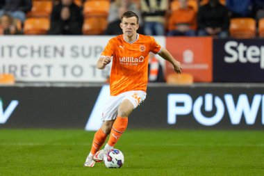 Blackpool 'dan Jordan Thorniley # 34 Sky Bet Şampiyonası' nda Blackpool - Hull City maçı, Bloomfield Road, Blackpool, İngiltere, 19 Ekim 202
