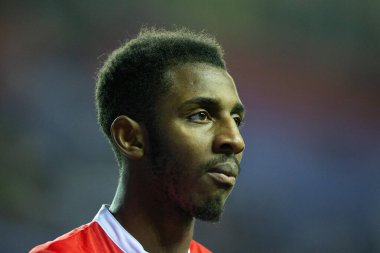 Middlesbrough 'dan Isaiah Jones # 2 Gökyüzü İddia Şampiyonası maçında Wigan Atletizm - Middlesbrough DW Stadyumu, Wigan, İngiltere, 19 Ekim 202