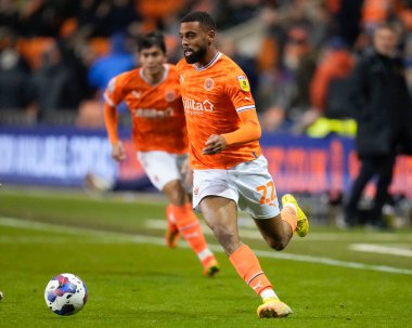 Blackpool 'dan CJ Hamilton # 22 Sky Bet Şampiyonası maçı Blackpool vs Hull City Bloomfield Road, Blackpool, İngiltere, 19 Ekim 202