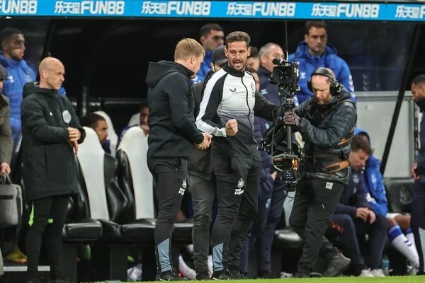 Eddie Howe Manager Van Newcastle United Viert Overwinning Everton Tijdens — Stockfoto