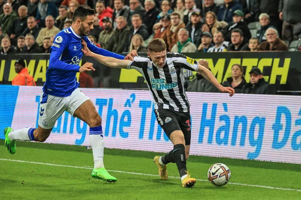 Elliot Anderson Newcastle United Håller Conor Coady Everton Borta Premier — Stockfoto