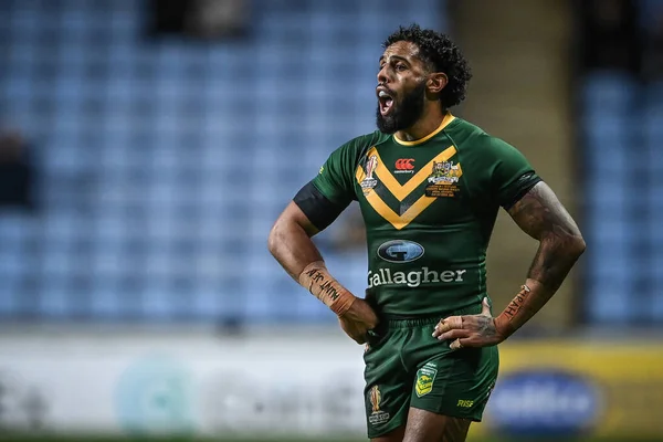 Josh Addo Carr Austrália Instruções Para Sua Equipe Durante Jogo — Fotografia de Stock