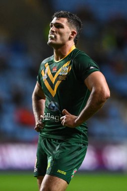 2021 Dünya Rugby Ligi Kupası 'nda Avustralyalı Nathan Cleary, Coventry Building Society Arena, Coventry, İngiltere, 21 Ekim 202' de İskoçya 'ya karşı oynamıştır.