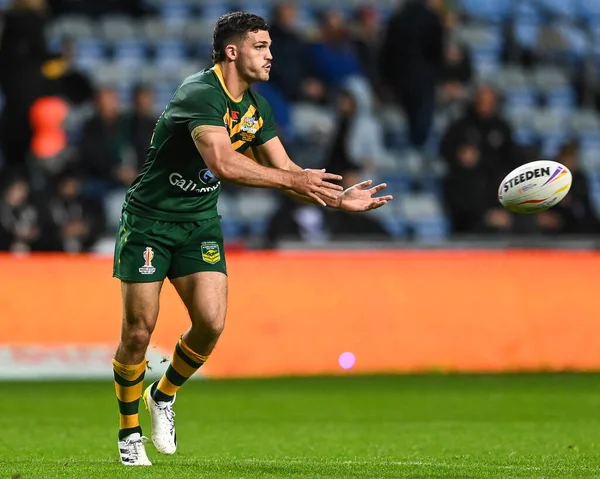 Nathan Cleary Australia Action Rugby League World Cup 2021 Match — 스톡 사진