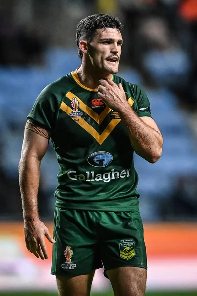 Nathan Cleary Australia Durante Partita Rugby League World Cup 2021 — Foto Stock