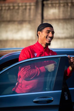 Nottingham Ormanı 'ndan Loc Bad # 28 Premier League maçından önce Nottingham Forest Liverpool' a karşı City Ground, Nottingham, 22 Ekim 2022 'de geldi.