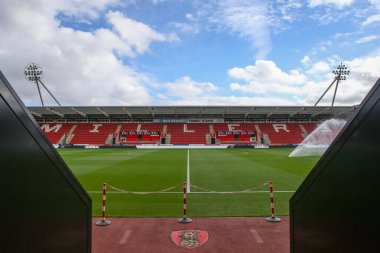 New York Stadyumu 'nun genel görünümü, Rotherham United' ın evi. 22 Ekim 202 'de New York Stadyumu' nda oynanan ve Rotherham United 'ın Hull City' e karşı oynadığı Sky Bet Şampiyonası öncesinde.