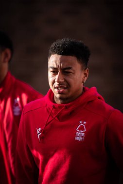 Nottingham Ormanı 'ndan Jesse Lingard 22 Ekim 202' de Nottingham Forest 'a karşı Liverpool Premier Lig maçından önce geldi.