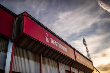 Premier Lig maçından önce Nottingham Forest 'ın Liverpool' a karşı oynadığı City Ground, Nottingham, İngiltere 'de 22 Ekim 202' de yapılan maçın genel görünümü.