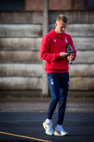 Sam Surridge Van Nottingham Forest Arriveert Voor Premier League Wedstrijd — Stockfoto