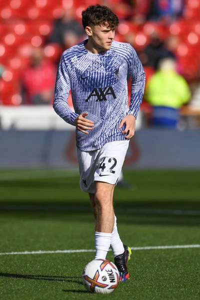 Bobby Clark Liverpool Pre Game Warmup Premier League Match Nottingham — Fotografia de Stock