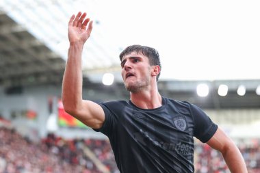 Hull City 'den Ryan Longman 22 Ekim 202' de New York Stadyumu, Rotherham, İngiltere 'de oynanan ve Rotherham United ile Hull City arasındaki Sky Bet Şampiyonası' nda 1-3 'lük galibiyetini kutluyor.