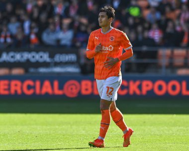 Blackpool 'dan Kenny Dougall # 12 Gökyüzü İddia Şampiyonası maçında Blackpool Preston North End' e karşı Bloomfield Road, Blackpool, Birleşik Krallık, 22 Ekim 202