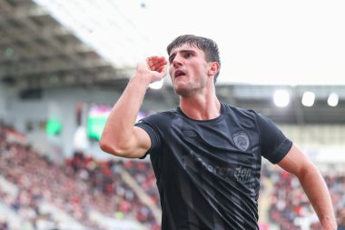 Hull City 'den Ryan Longman 22 Ekim 202' de New York Stadyumu, Rotherham, İngiltere 'de oynanan ve Rotherham United ile Hull City arasındaki Sky Bet Şampiyonası' nda 1-3 'lük galibiyetini kutluyor.