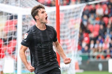 Hull City 'den Ryan Longman 22 Ekim 202' de New York Stadyumu, Rotherham, İngiltere 'de oynanan ve Rotherham United ile Hull City arasındaki Sky Bet Şampiyonası' nda 1-3 'lük galibiyetini kutluyor.