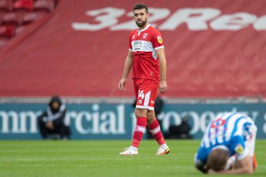Middlesbrough 'dan Tommy Smith # 14, Middlesbrough maçı sırasında Middlesbrough' a karşı Huddersfield Town Riverside Stadyumu, Middlesbrough, Birleşik Krallık, 22 Ekim 202