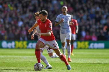 Nottingham Ormanı 'ndan Remo Freuler # 23 Premier League maçı sırasında Nottingham Forest Liverpool' a karşı City Ground, Nottingham, 22 Ekim 202