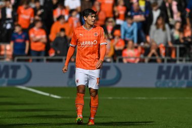 Blackpool 'dan Kenny Dougall # 12 Gökyüzü İddia Şampiyonası maçında Blackpool Preston North End' e karşı Bloomfield Road, Blackpool, Birleşik Krallık, 22 Ekim 202