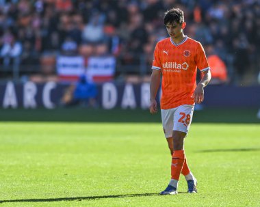 Blackpool 'un Charlie Patino # 28' i Blackpool 'da Blackpool - Preston North End maçında Bloomfield Road, Blackpool, Birleşik Krallık' ta 22 Ekim 202