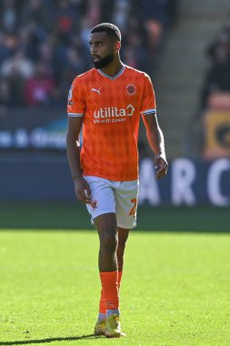 Blackpool 'dan CJ Hamilton # 22 Sky Bet Şampiyonası maçında Blackpool Preston North End' e karşı Bloomfield Road, Blackpool, İngiltere, 22 Ekim 202