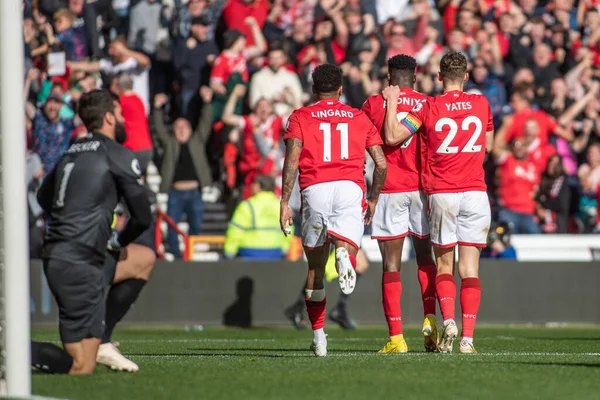 Taiwo Awoniyi Von Nottingham Forest Feiert Den Sieg Von Forest — Stockfoto