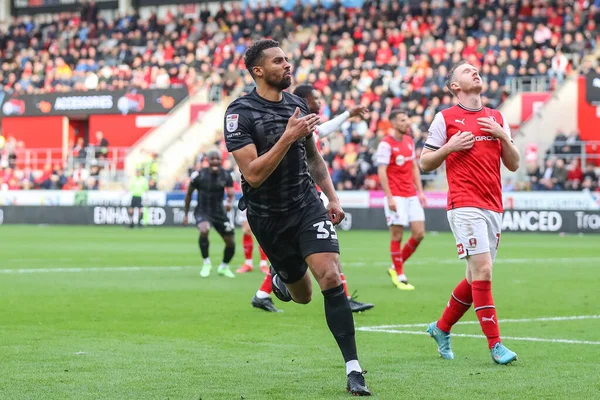 Cyrus Christie Hull City Celebra Objetivo Hacerlo Durante Sky Bet — Foto de Stock