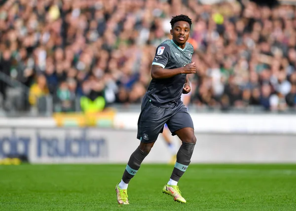 Plymouth Argyle Delantero Niall Ennis Sky Bet League Partido Bristol —  Fotos de Stock