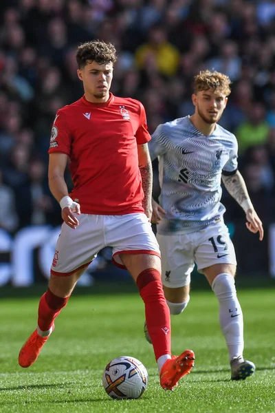 Neco Williams Nottingham Forest Durante Partita Premier League Nottingham Forest — Foto Stock