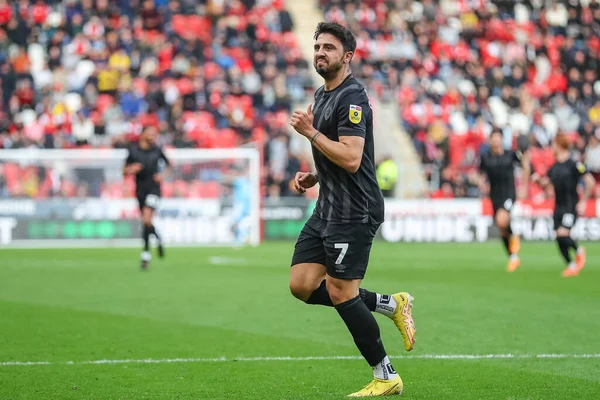 Ozan Tufan Von Hull City Feiert Sein Tor Zum Während — Stockfoto