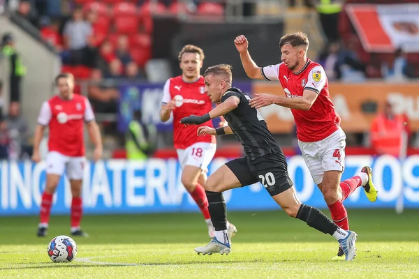 Dimitris Pelkas Van Hull City Dan Barlaser Van Rotherham United — Stockfoto