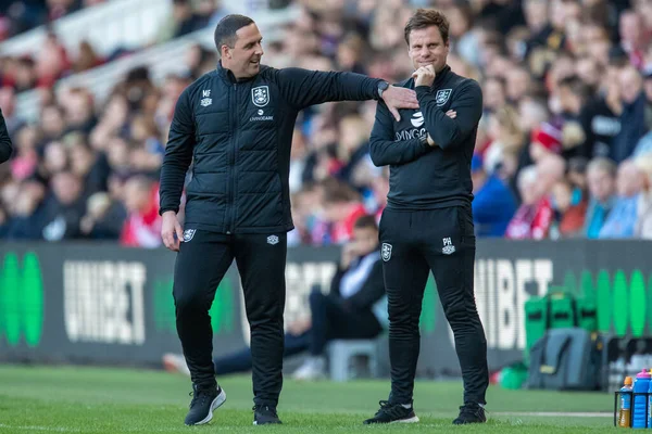 Mark Fotheringham Manager Huddersfield Town Pats Assistant Coach Paul Harsley — Foto Stock