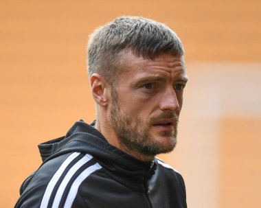 Leicester City 'den Jamie Vardy # 9 Premier League maçı öncesi saha denetimi sırasında Wolverhampton Wanderers - Leicester City, Molineux, Wolverhampton, Birleşik Krallık, 23 Ekim 202
