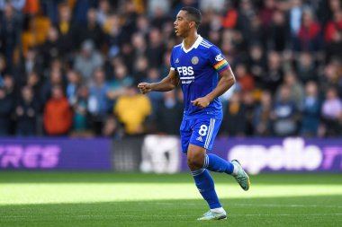 Leicester City 'den Youri Tielemans # 8 Premier League maçı sırasında Wolverhampton Wanderers - Leicester City, Molineux, Wolverhampton, İngiltere, 23 Ekim 202