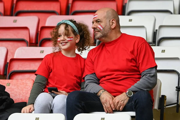 Lebanon Fans Start Take Seats Ahead Rugby League World Cup — Stock Photo, Image