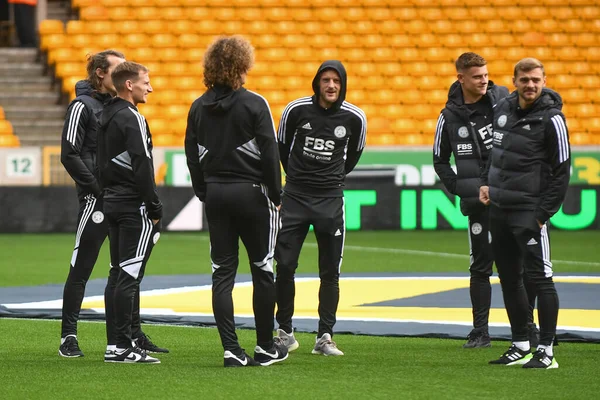 Leicester City Players Pre Match Pitch Inspection Premier League Match — Stock Photo, Image