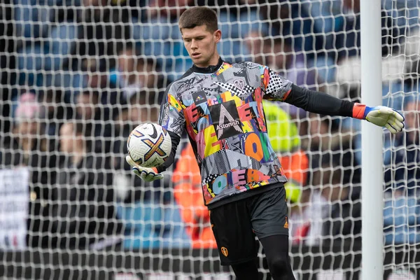 Illan Meslier Van Leeds United Tijdens Voorronde Warm Voorafgaand Aan — Stockfoto