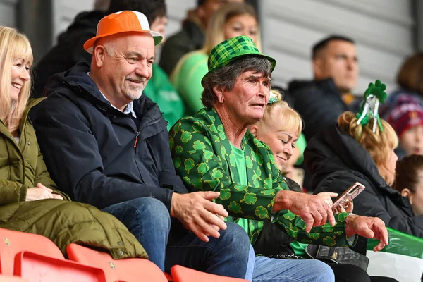 Írország Rajongók Kezdenek Ott Helyet Előtt Rögbi League World Cup — Stock Fotó