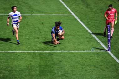 Samoa 'dan Tim Lafai, 23 Ekim 202' de İngiltere 'nin Doncaster kentindeki Eco-Power Stadyumu' nda oynanan Rugby Ligi Dünya Kupası 2021 Dünya Kupası A Grubu karşılaşmasında sahaya çıkıyor.