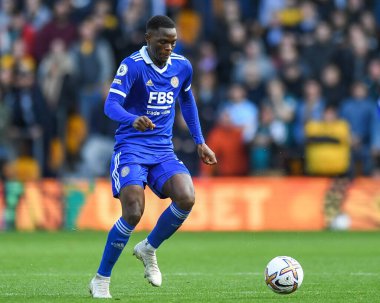 Leicester City 'den Patson Daka # 20 Premier League maçı sırasında Wolverhampton Wanderers - Leicester City, Molineux, Wolverhampton, İngiltere, 23 Ekim 202