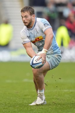 Soytarı # 2. Jack Musk Gallagher Premiership maçı sırasında AJ Bell Stadyumu, Eccles, Birleşik Krallık 'ta Satış Köpekbalıkları vs.