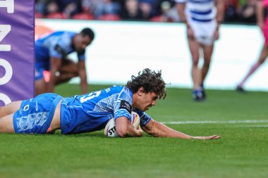 Samoa 'dan Chanel Harris-Tavita, 23 Ekim 202' de İngiltere 'nin Doncaster kentindeki Eco-Power Stadyumu' nda oynanan Rugby Ligi Dünya Kupası 2021 Nolu Grup A karşılaşmasında sahaya çıkıyor.