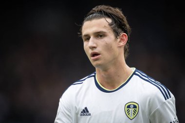 Leeds United 'ın 7 numarası Brenden Aaronson Premier Lig maçında Leeds United Fulham' a karşı Elland Road, Leeds, İngiltere, 23 Ekim 202