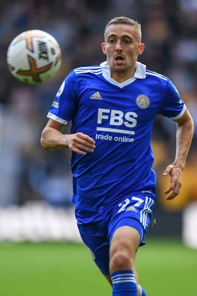 Timoty Castagne Leicester City Durante Partida Premier League Wolverhampton Wanderers — Fotografia de Stock