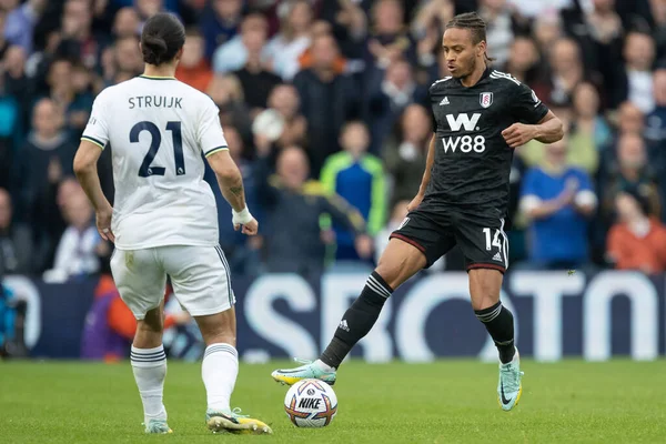 Bobby Reid Fulhamu Plese Během Zápasu Premier League Leeds United — Stock fotografie