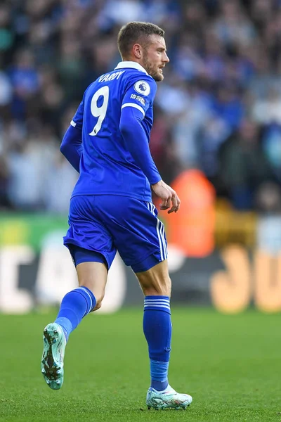 Jamie Vardy Din Leicester City Timpul Meciului Din Premier League — Fotografie, imagine de stoc