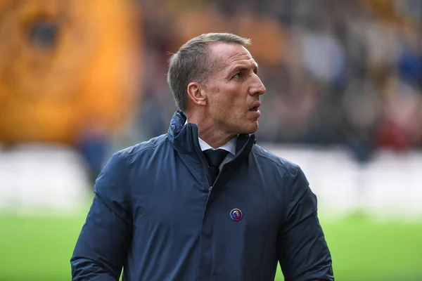 Brendan Rodgers Chef För Leicester City Premier League Matchen Wolverhampton — Stockfoto