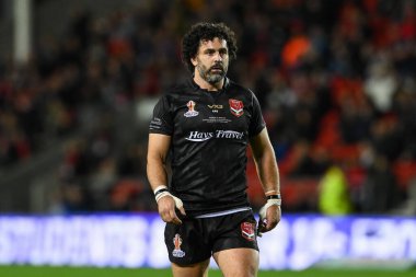 Rugby Ligi Dünya Kupası 2021 'de Galler' den Rhys Williams, 24 Ekim 202 'de St Helens, İngiltere' de oynanan Wicked Stadyumu 'nda Tonga' ya karşı Galler maçında