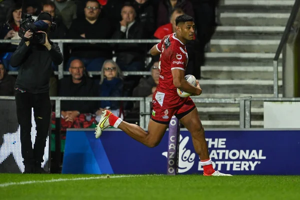 Daniel Tupou Des Tonga Fait Essai Lors Match Coupe Monde — Photo